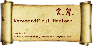 Keresztényi Mariann névjegykártya