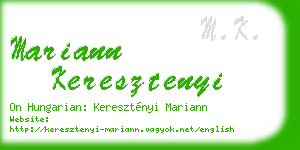 mariann keresztenyi business card