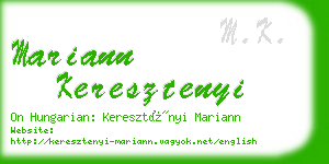 mariann keresztenyi business card